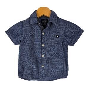 LUCKY BRAND BLUE TODDLER BUTTON-UP SHORT SLEEVE SHIRT – SIZE 18 MONTHS